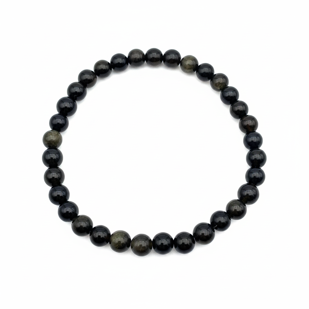 Bracelet en perles - Obsidienne Dorée (6 mm)