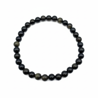 Bracelet en perles - Obsidienne Dorée (6 mm)