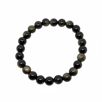 Bracelet en perles - Obsidienne Dorée (8 mm)