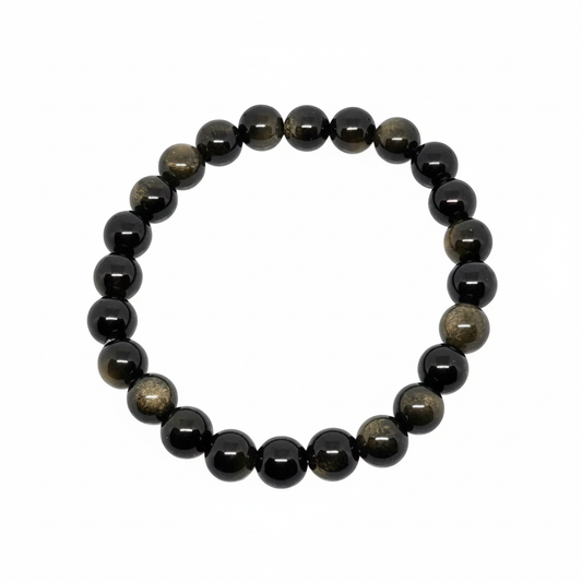 Bracelet en perles - Obsidienne Dorée (8 mm)