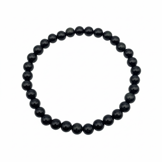 Bracelet en perles - Obsidienne Noire (6 mm)