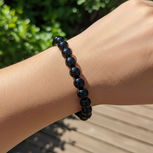 Bracelet en perles - Obsidienne Noire (8 mm)