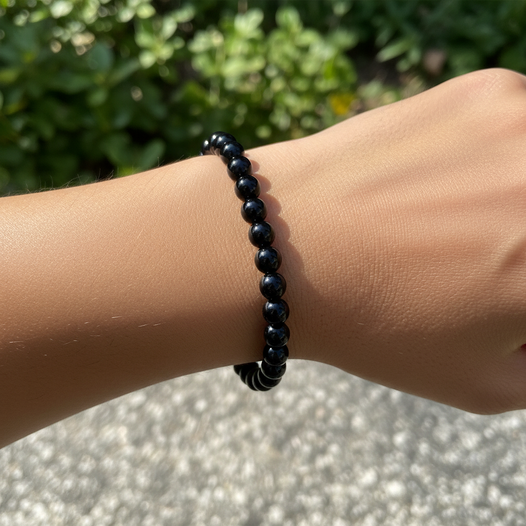 Bracelet en perles - Onyx (6 mm)