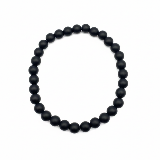 Bracelet en perles - Onyx Mat (6 mm)