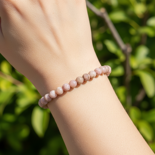 Bracelet en perles - Opale Rose des Andes (6 mm)