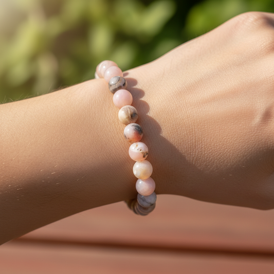 Bracelet en perles - Opale Rose des Andes (8 mm)
