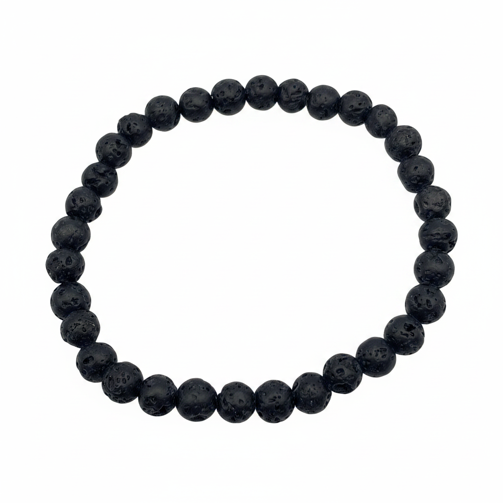 Bracelet en perles - Pierre de Lave (6 mm)
