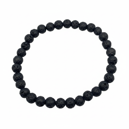 Bracelet en perles - Pierre de Lave (6 mm)