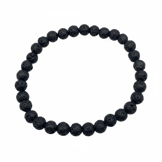 Bracelet en perles - Pierre de Lave (6 mm)