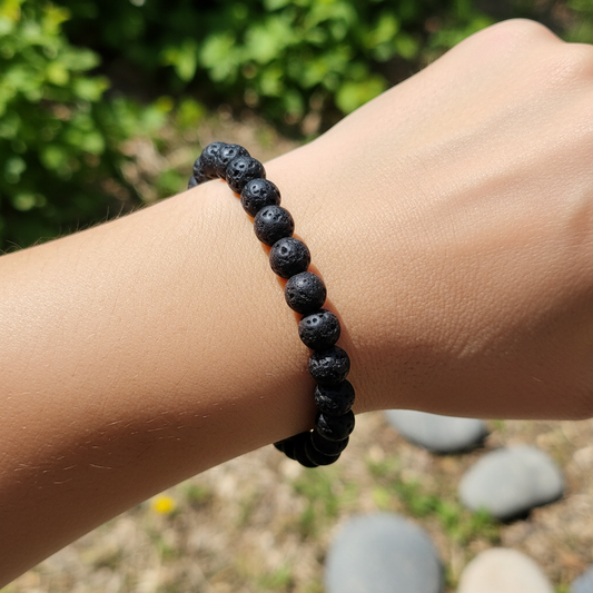 Bracelet en perles - Pierre de Lave (6 mm)