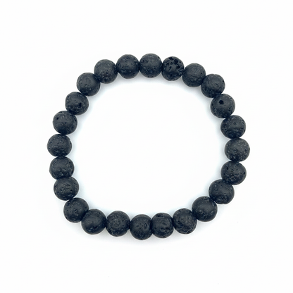 Bracelet en perles - Pierre de Lave (8 mm)