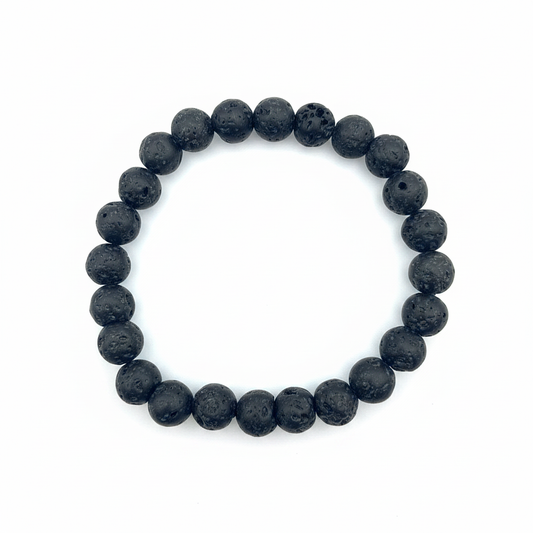 Bracelet en perles - Pierre de Lave (8 mm)