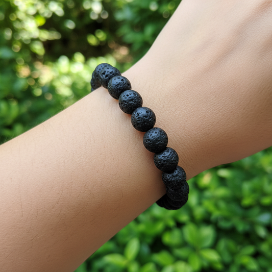 Bracelet en perles - Pierre de Lave (8 mm)