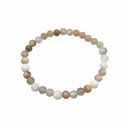 Bracelet en perles - Pierre de Lune Multicolore (6 mm)
