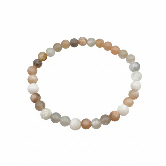 Bracelet en perles - Pierre de Lune Multicolore (6 mm)