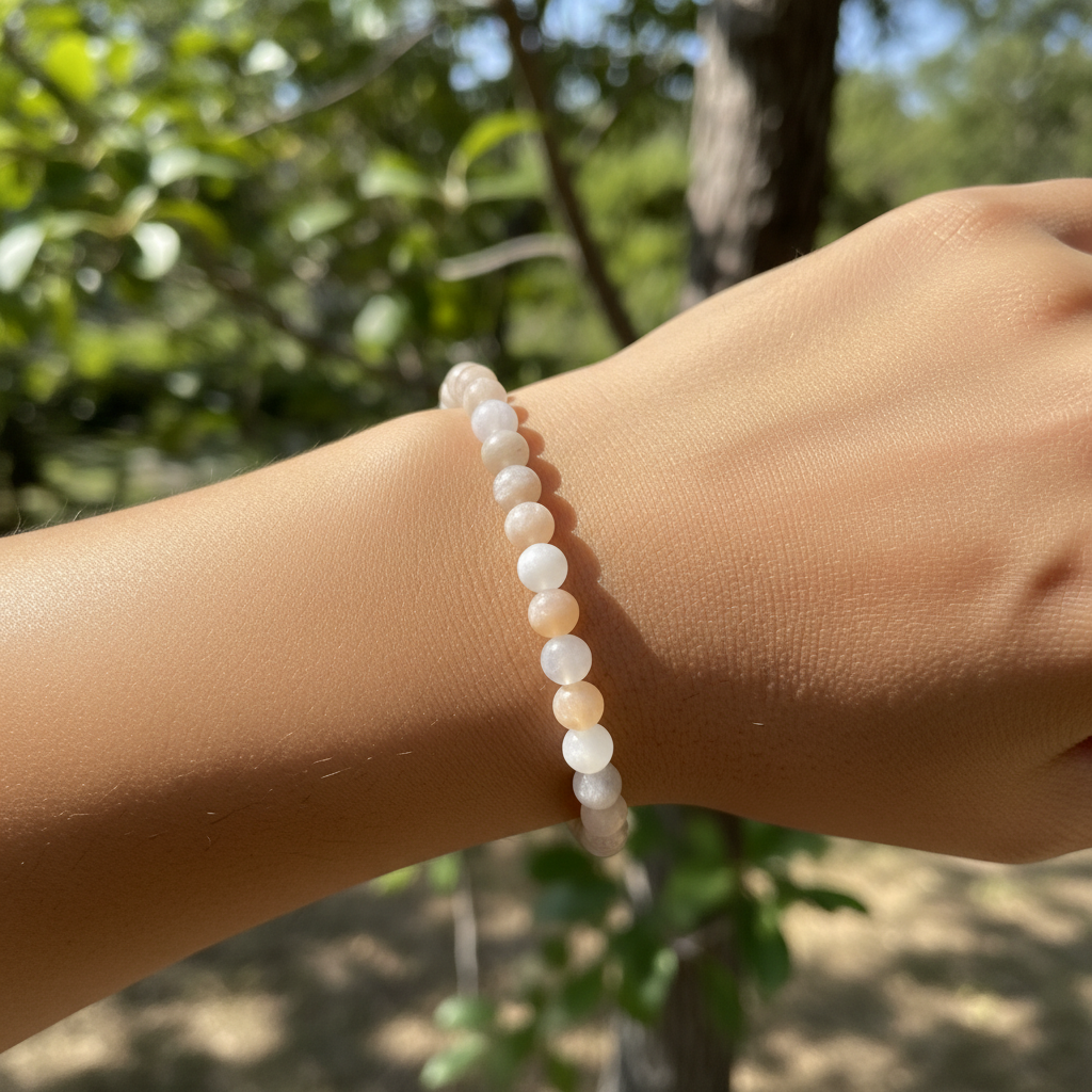 Bracelet en perles - Pierre de Lune Multicolore (6 mm)