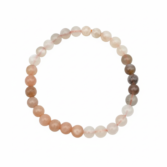 Bracelet en perles - Pierre de Lune Multicolore EXTRA (6 mm)