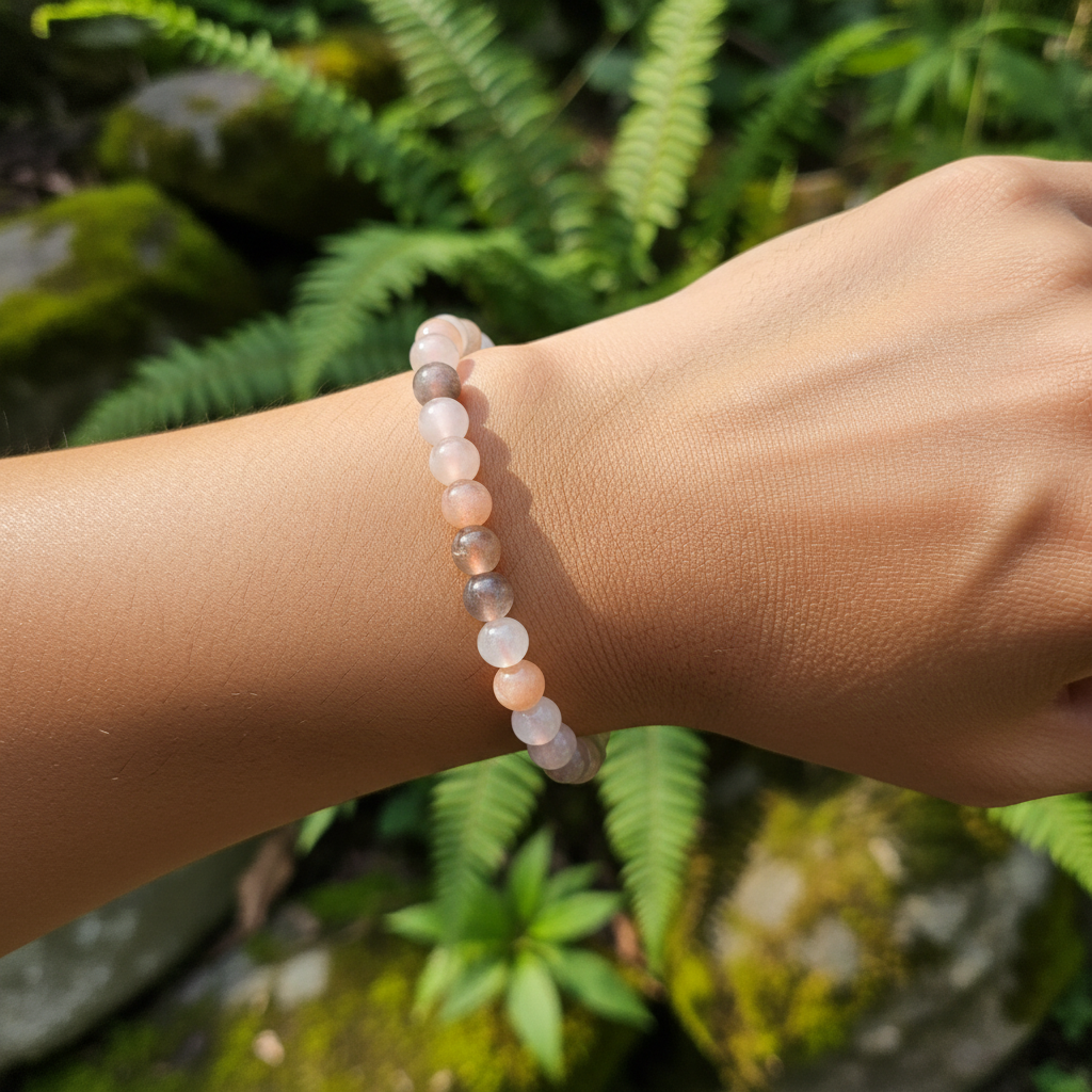 Bracelet en perles - Pierre de Lune Multicolore EXTRA (6 mm)