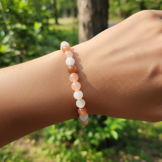 Bracelet en perles - Pierre de Lune Multicolore EXTRA (8 mm)