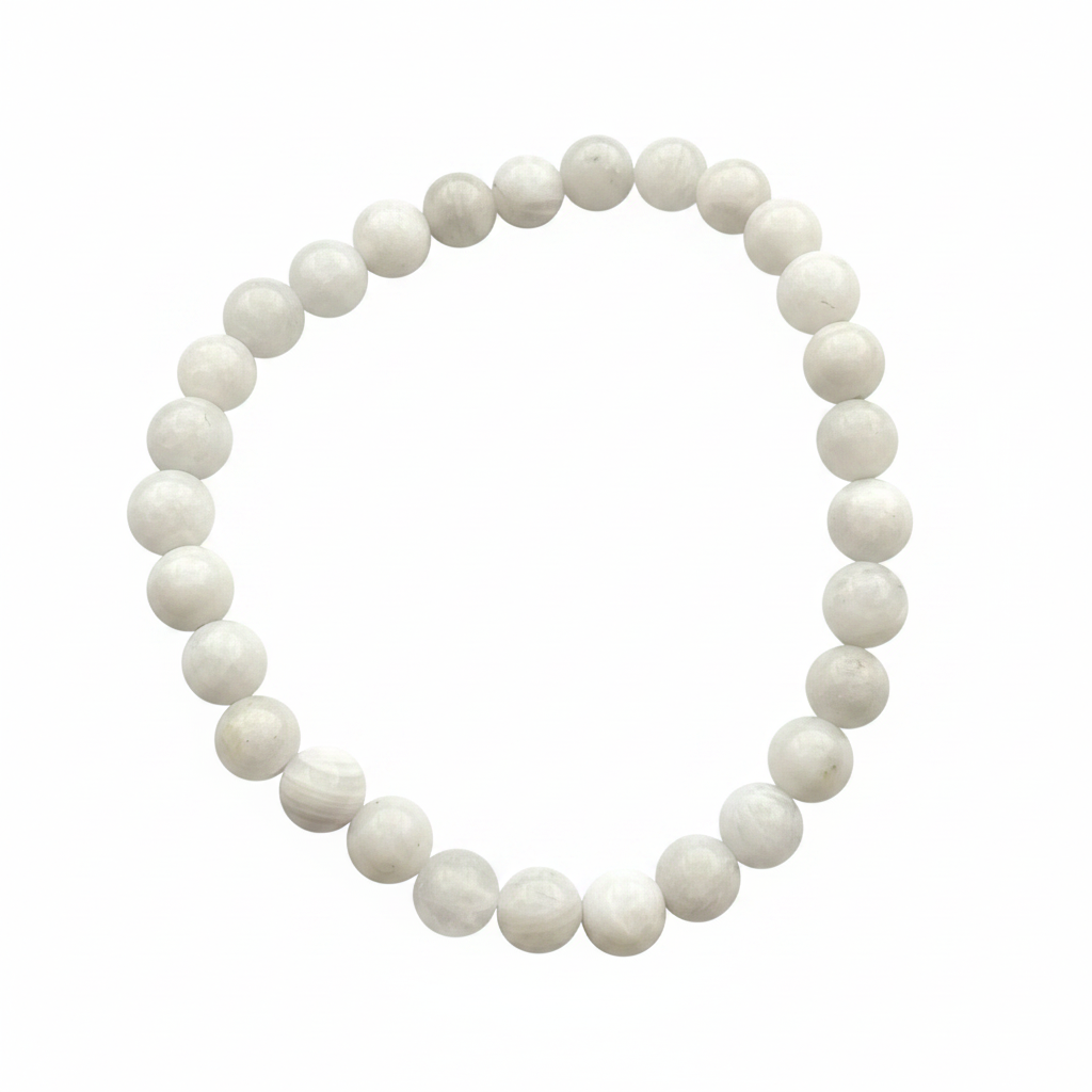 Bracelet en perles - Pierre de Lune Opaque (6 mm)