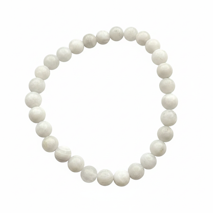 Bracelet en perles - Pierre de Lune Opaque (6 mm)