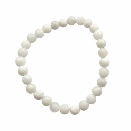 Bracelet en perles - Pierre de Lune Opaque (6 mm)