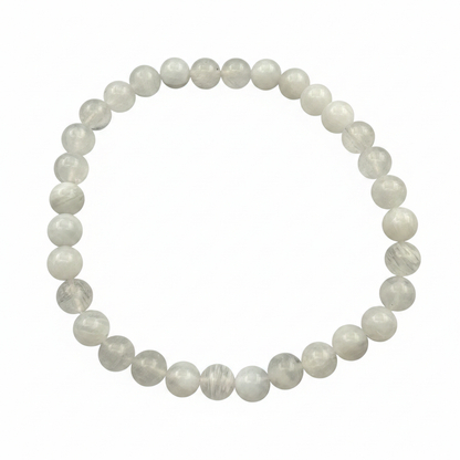 Bracelet en perles - Pierre de Lune Transparente (6 mm)