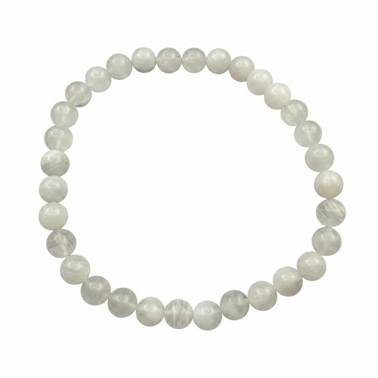 Bracelet en perles - Pierre de Lune Transparente (6 mm)