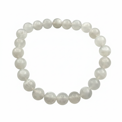 Bracelet en perles - Pierre de Lune Transparente (8 mm)