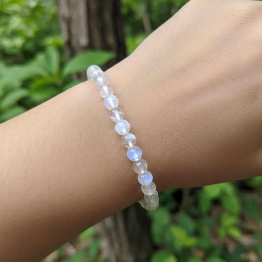 Bracelet en perles - Pierre de Lune Transparente EXTRA (6 mm)