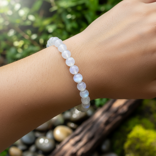 Bracelet en perles - Pierre de Lune Transparente EXTRA (8 mm)