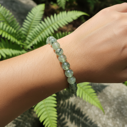 Bracelet en perles - Préhnite / Épidote (8 mm)