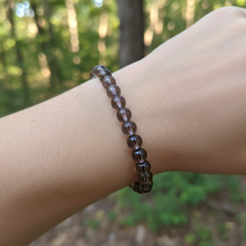 Bracelet en perles - Quartz Fumé (6 mm)