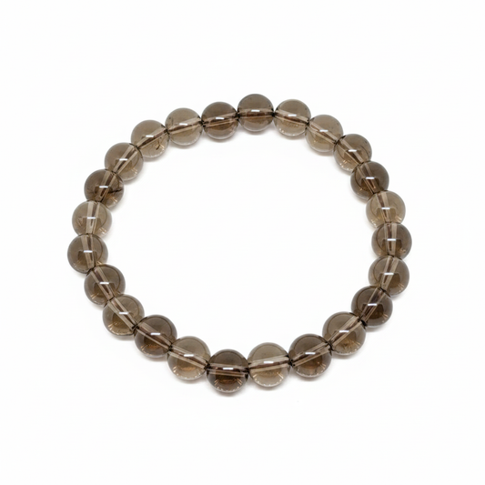 Bracelet en perles - Quartz Fumé (8 mm)
