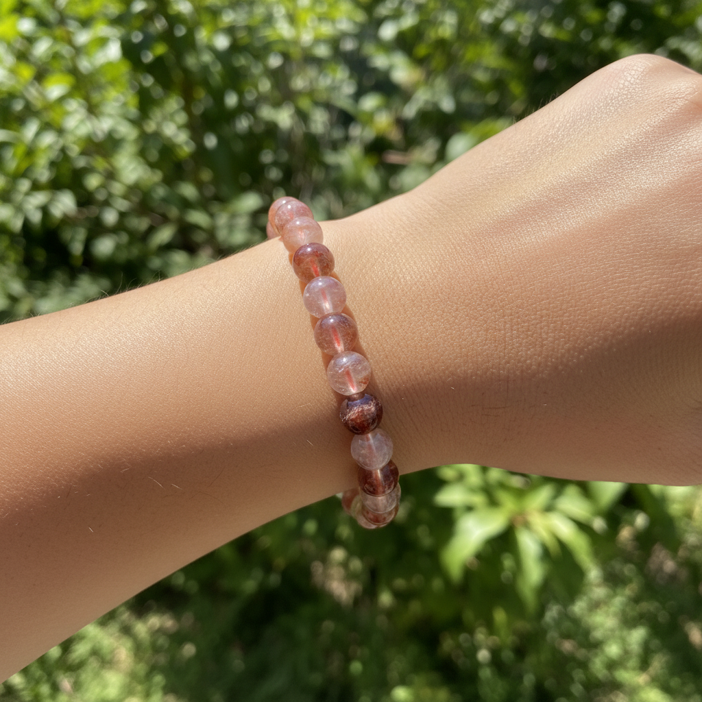 Bracelet en perles - Quartz Hématoide (6 mm)