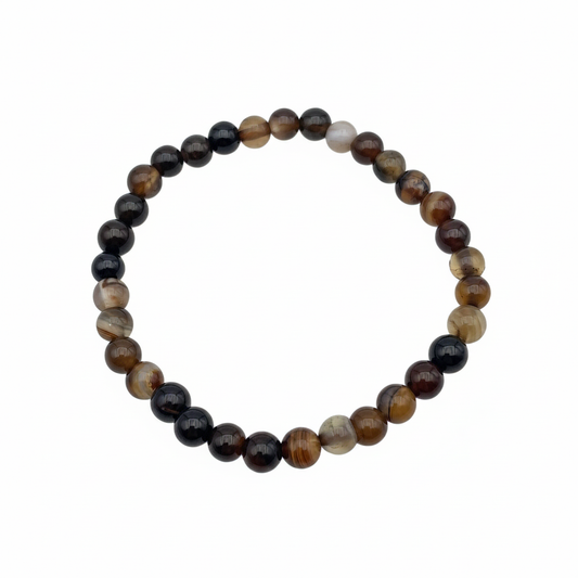 Bracelet en perles - Agate à bandes Naturelles (6 mm)