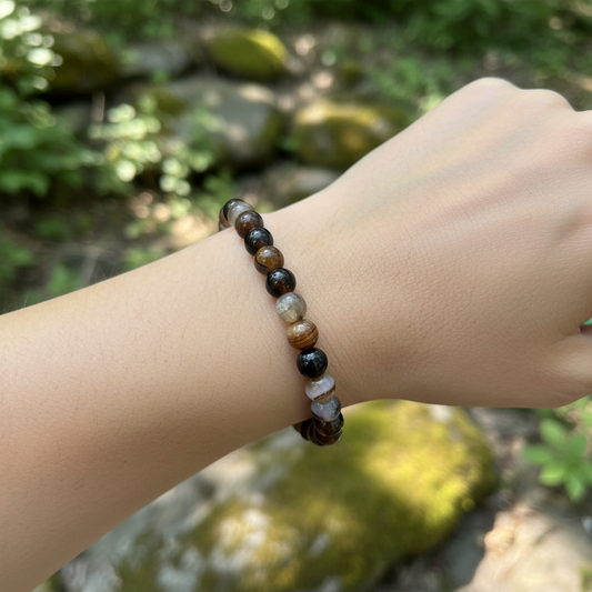 Bracelet en perles - Agate à bandes Naturelles (6 mm)