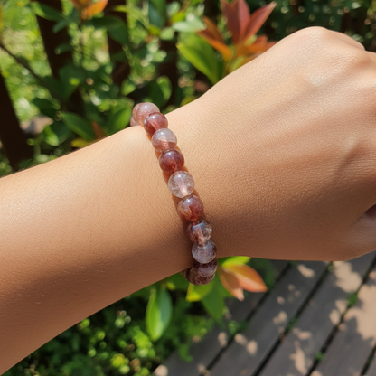 Bracelet en perles - Quartz Hématoide (8 mm)