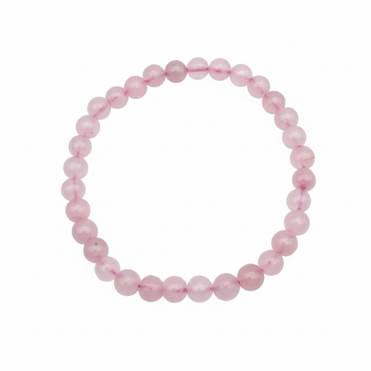 Bracelet en perles - Quartz Rose (6 mm)