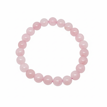 Bracelet en perles - Quartz Rose (8 mm)