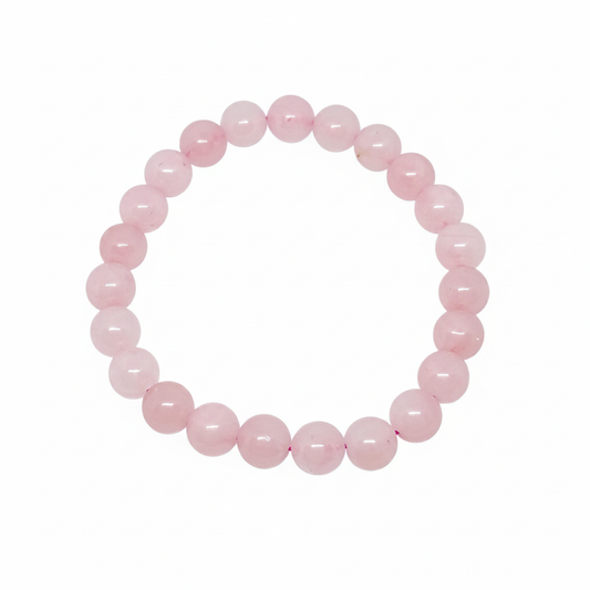 Bracelet en perles - Quartz Rose (8 mm)