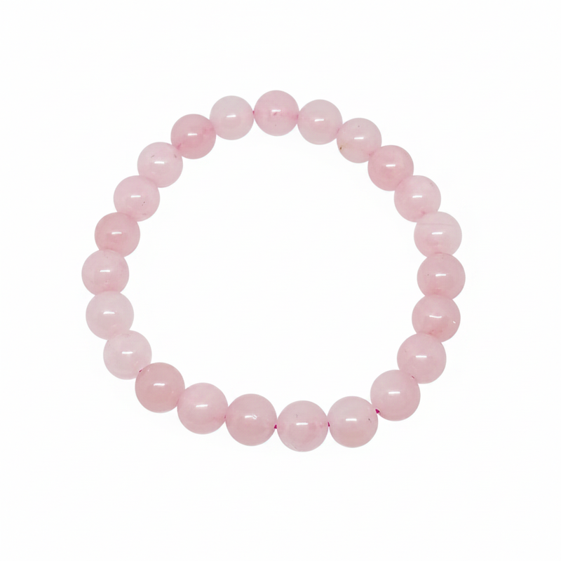 Bracelet en perles - Quartz Rose (8 mm)