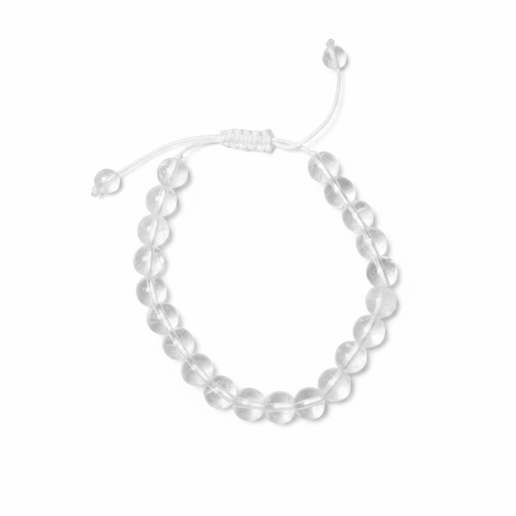Bracelet en perles Réglable Coulissant - Cristal de Roche