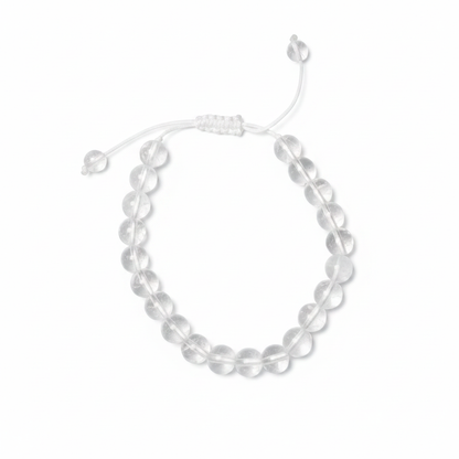 Bracelet en perles Réglable Coulissant - Cristal de Roche