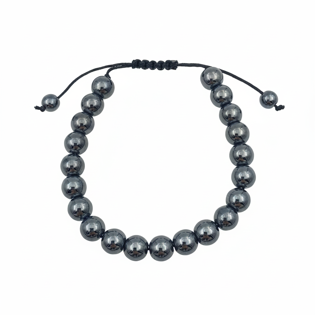 Bracelet en perles Réglable Coulissant - Hématite
