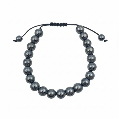 Bracelet en perles Réglable Coulissant - Hématite