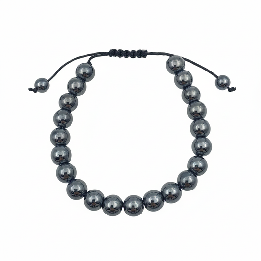 Bracelet en perles Réglable Coulissant - Hématite