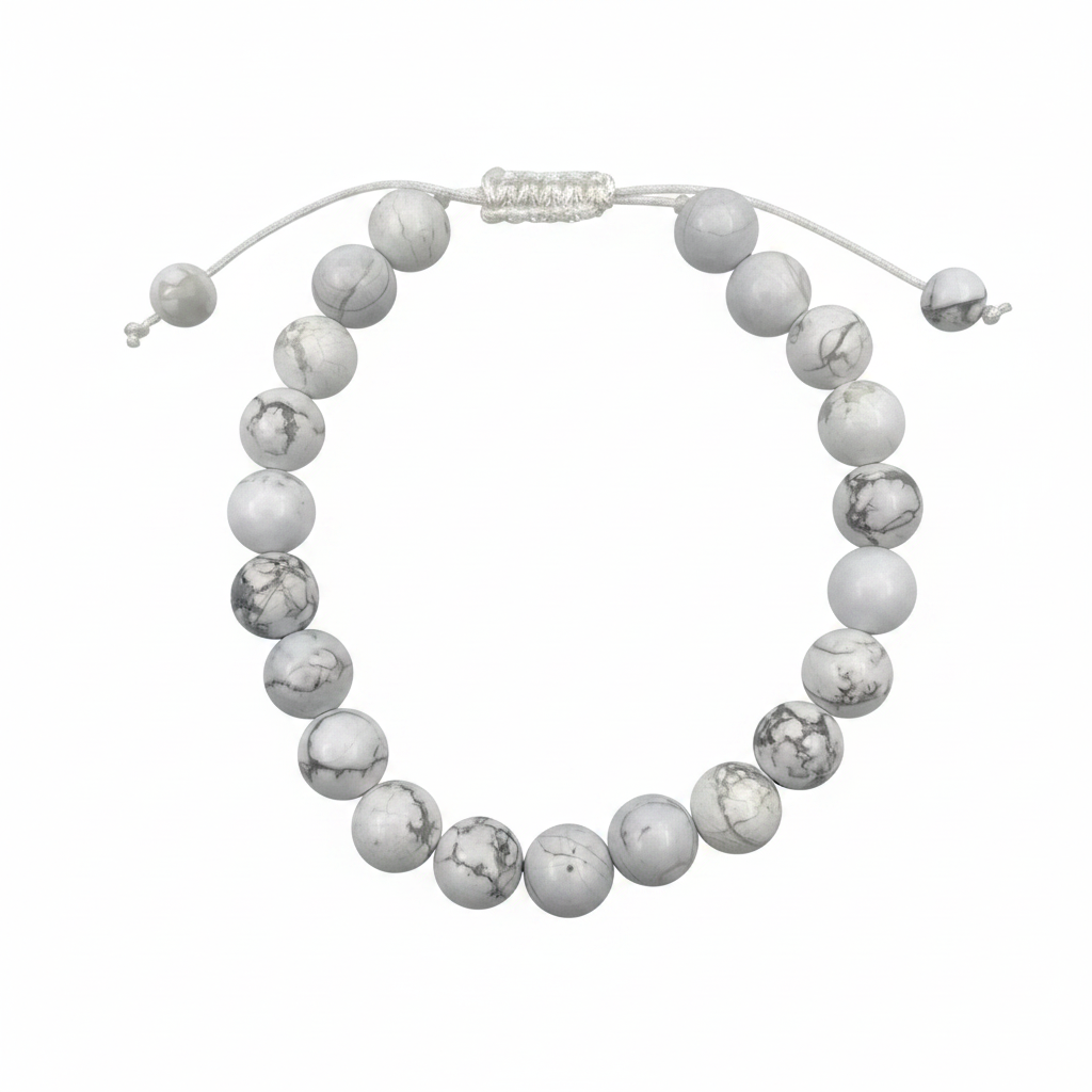 Bracelet en perles Réglable Coulissant - Howlite