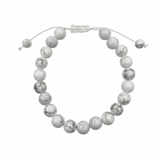 Bracelet en perles Réglable Coulissant - Howlite