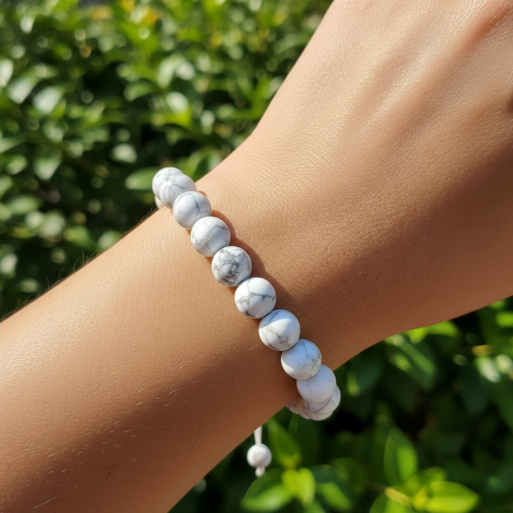 Bracelet en perles Réglable Coulissant - Howlite